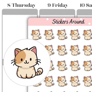 Cat Icon Planner Stickers #2, Cat Lover Sticker, Planner Stickers and Bullet Journal Stickers