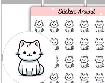 Cat Icon Planner Stickers #1, Cat Lover Sticker, Planner Stickers and Bullet Journal Stickers