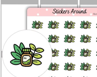 Herb Medicine Icon Planner Stickers, Natural Remedy Tracker, Holistic Health Journal, TCM Chinese Medicine