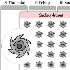 Adesivo per pianificatore con icona ciclone, adesivo meteo, adesivi per pianificatore, calendario e bullet journal