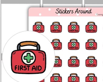 First Aid Box Icon Sticker, Emergency Kit Icon Planner Stickers, Cute  Safety Go Bag Prep, Medical Survival Tracker, Kawaii Health Journal
