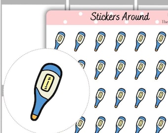 Thermometer Icon Planner Stickers, Calendar Stickers, Bullet Journal Stickers
