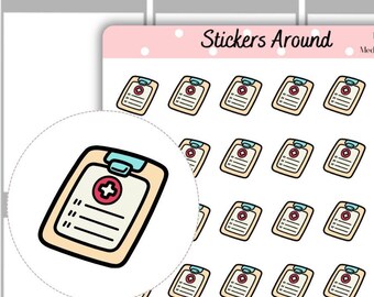 Medical Chart Icon Planner Stickers, Nurse Hospital Patient Shift Report, Clinical Rotations Tracker, Doctor Report Sticker