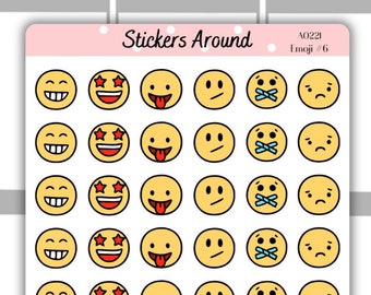 Emojis Icon Stickers #6 | Planner Stickers and Bullet Journal Stickers