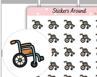 Wheelchair Icon Planner Stickers, Disability Planner Sticker, Accessibility Planner Icon, Medical Planner Sticker, Caregiver Planner Sticker