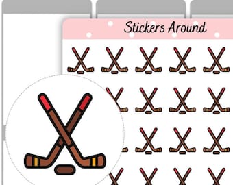 Hockey Icon Planer Sticker, Kalender Sticker und Bullet Journal Sticker