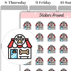 Dog Cafe Icon Planner Stickers, Planner Stickers and Bullet Journal Stickers
