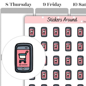 Online Shopping Icon Planner Stickers, Planner Stickers and Bullet Journal Stickers