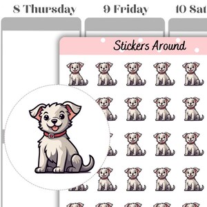 Hondenpictogram plannerstickers #2, hondenliefhebbersticker, plannerstickers en Bullet Journal-stickers