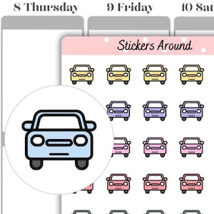 Car Icon Planner Stickers, Transport Icon Sticker, Planner Stickers and Bullet Journal Stickers