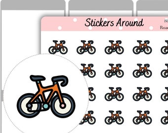 Road Bike Icon Planner Sticker, Cycling Planner Sticker, Calendar Sticker and Bullet Journal Sticker