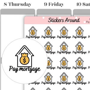 Zahlen hypothek Symbol Planer Aufkleber, Budgetierung, Finanzierung Aufkleber, Kalender Aufkleber, Bullet Journal Aufkleber