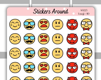 Emojis Icon Stickers #10 | Planner Stickers and Bullet Journal Stickers