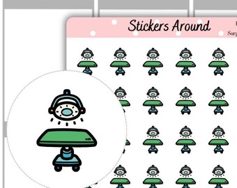 Operating Table Icon Planner Stickers, Surgery Planner Stickers, Medical Planner Icons, Hospital Planner Stickers, Medical Student