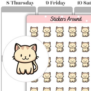 Cat Icon Planner Stickers #3, Cat Lover Sticker, Planner Stickers and Bullet Journal Stickers