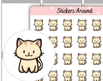 Cat Icon Planner Stickers #3, Cat Lover Sticker, Planner Stickers and Bullet Journal Stickers