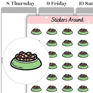 Adesivi per planner con icona ciotola per animali domestici, adesivi per amanti dei cani, adesivi per amanti dei gatti, adesivi per planner e adesivi per bullet journal