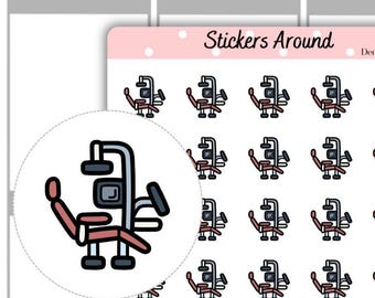 Dental Chair Icon Planner Stickers, Dentist Appointment Stickers, Dental Hygienist Planner Icons, Dental Office Planner Stickers