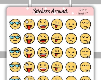 Emojis Icon Stickers #7 | Planner Stickers and Bullet Journal Stickers