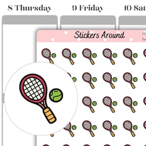 Tennis Symbol Planer Sticker,Schnorcheln Symbol Planner Sticker, Kalender Aufkleber und Bullet Journal Sticker