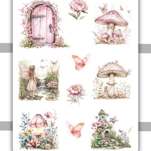 Fairy Garden Dekoratives Stickerblatt #1 | Planner Aufkleber, Bullet Journal, Journaling Aufkleber, Scrapbooking