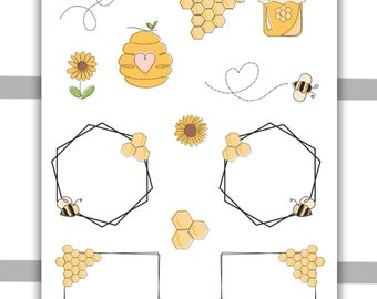 Decoratief stickervel bijen | Plannerstickers, Bullet Journal, Dagboekstickers, Scrapbooking
