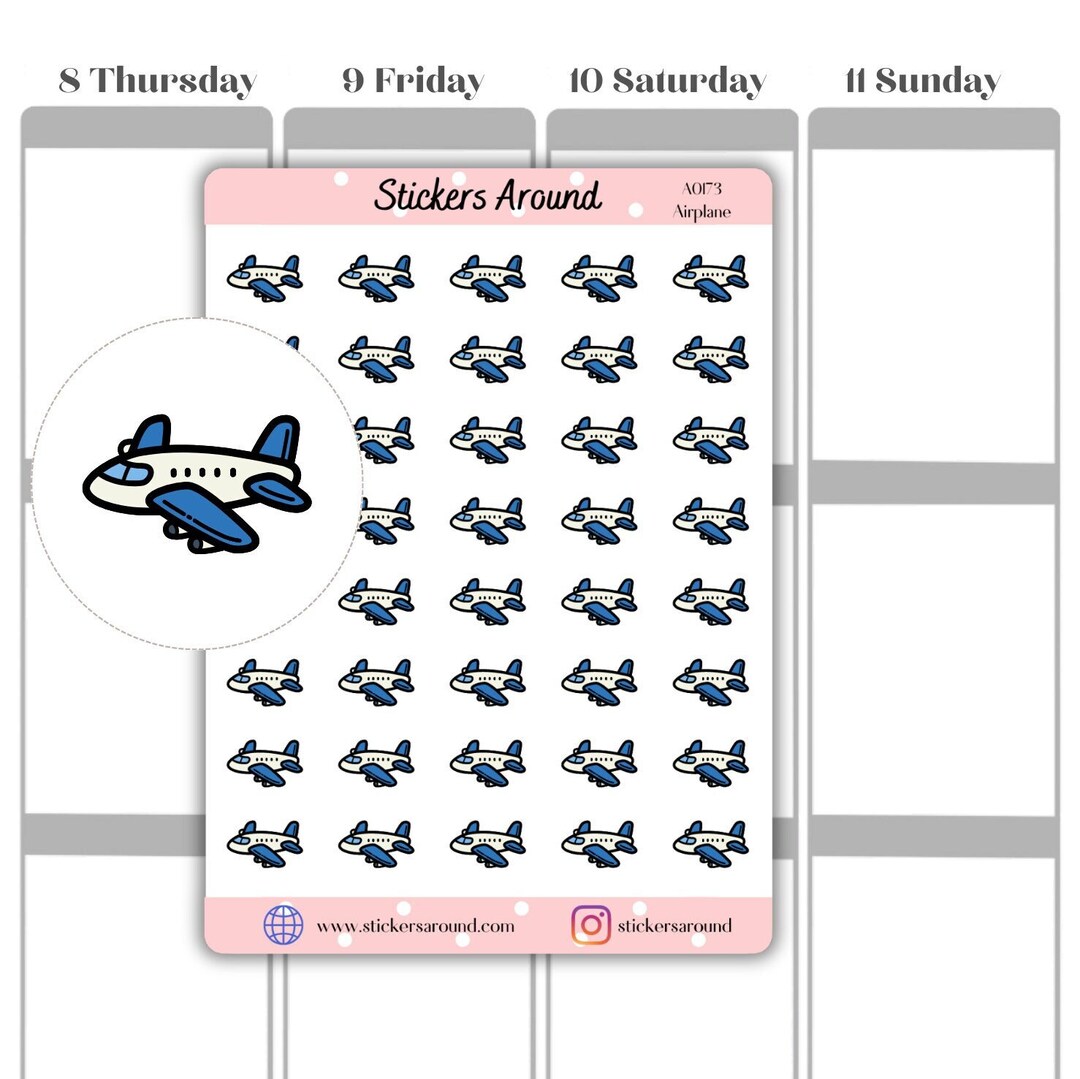 Airplane Icon Planner Stickers | Travel Planner Sticker - Etsy