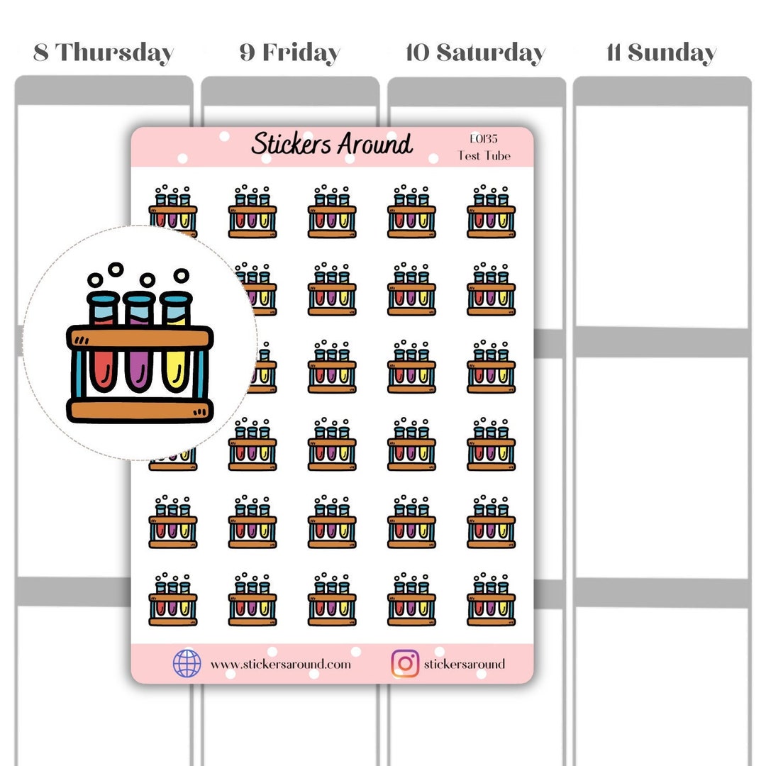 Stat Tube Sticker Test Tube Icon Planner Sticker - Etsy