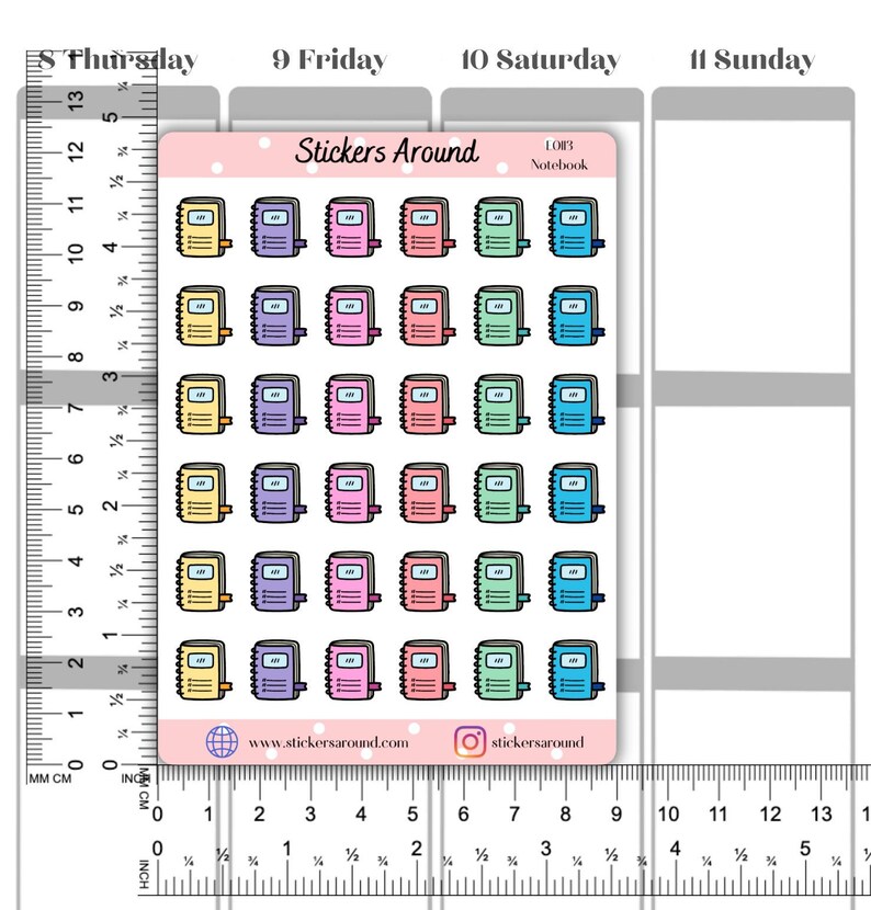 Notebook Icon Planner Stickers - Etsy