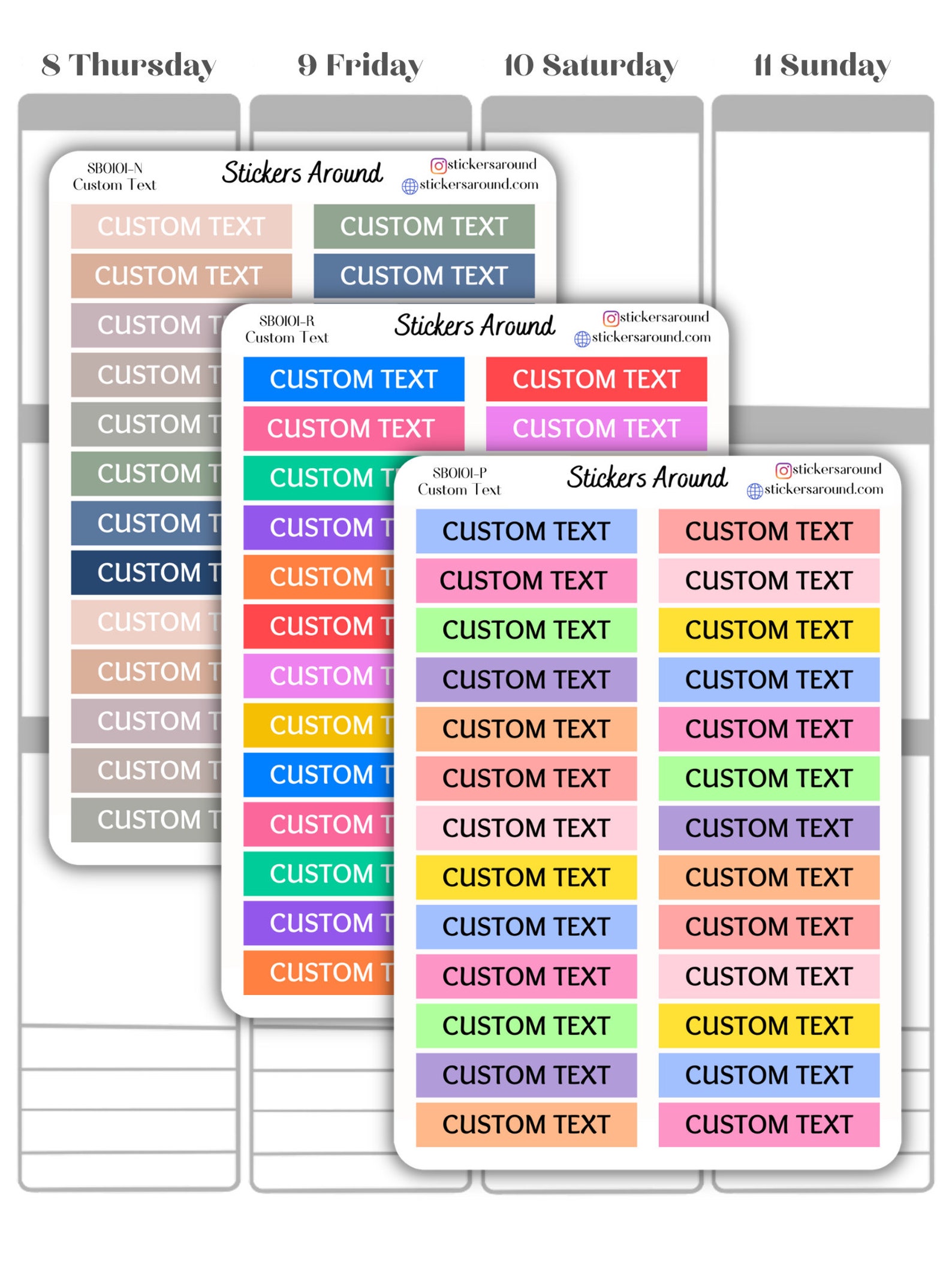 Sticker Header System Custom Header Planner Sticker, Custom Skinny Label, Custom Functional ...
