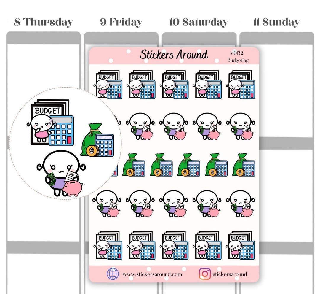 Budget Project Sticker Budgeting Planner Sticker, Budget Sticker, Calendar and Bullet Journal ...
