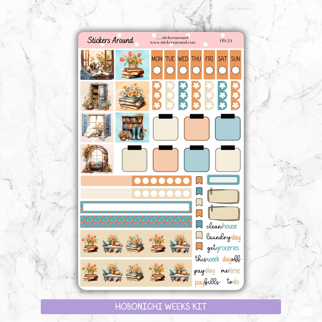 Spring Reading Weekly Planner Sticker for Hobonichi Weeks, Hobo Techo ...