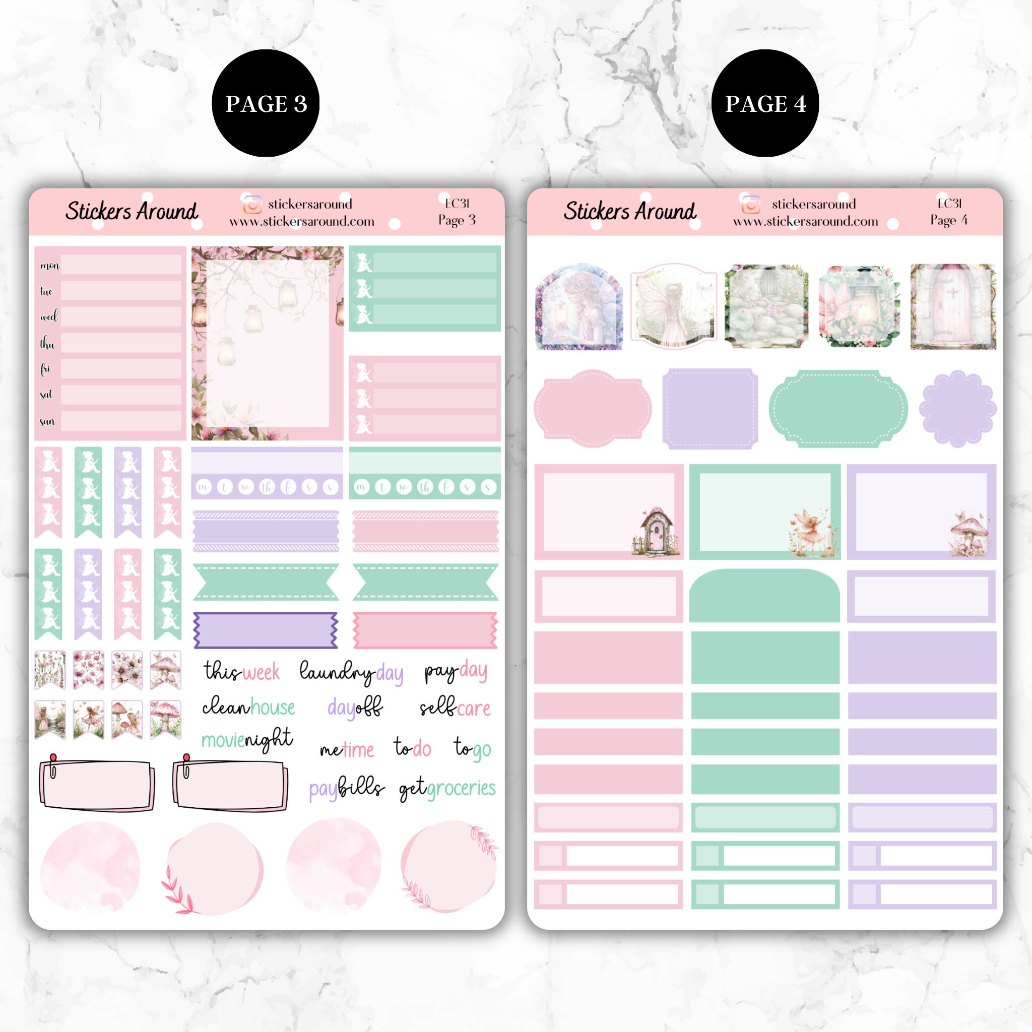 Fairy Garden - Weekly Planner Sticker for Standard Vertical Planner - Etsy