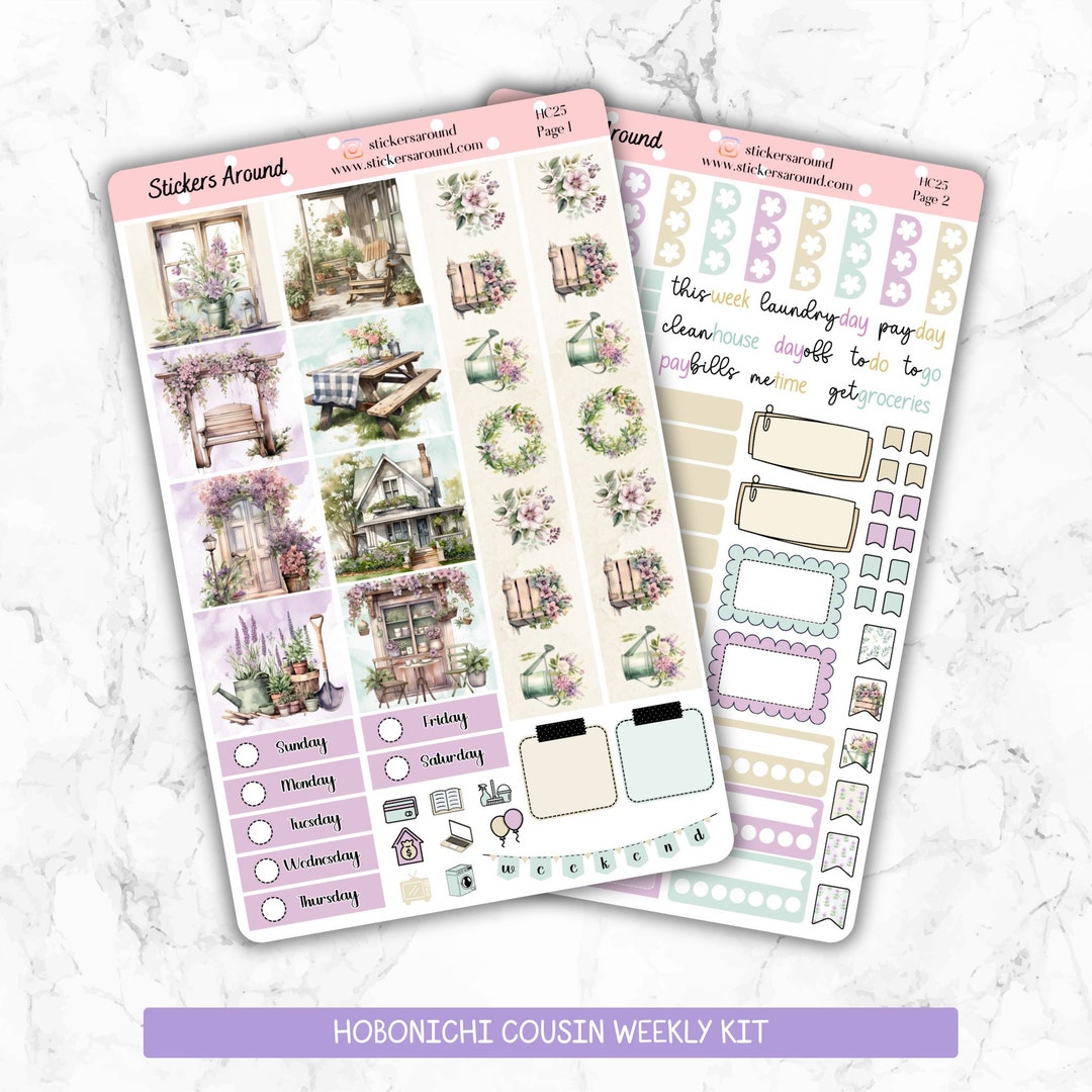 Rustic Spring - Weekly Planner Stickers Kit for Hobonichi Cousin, Hobo ...