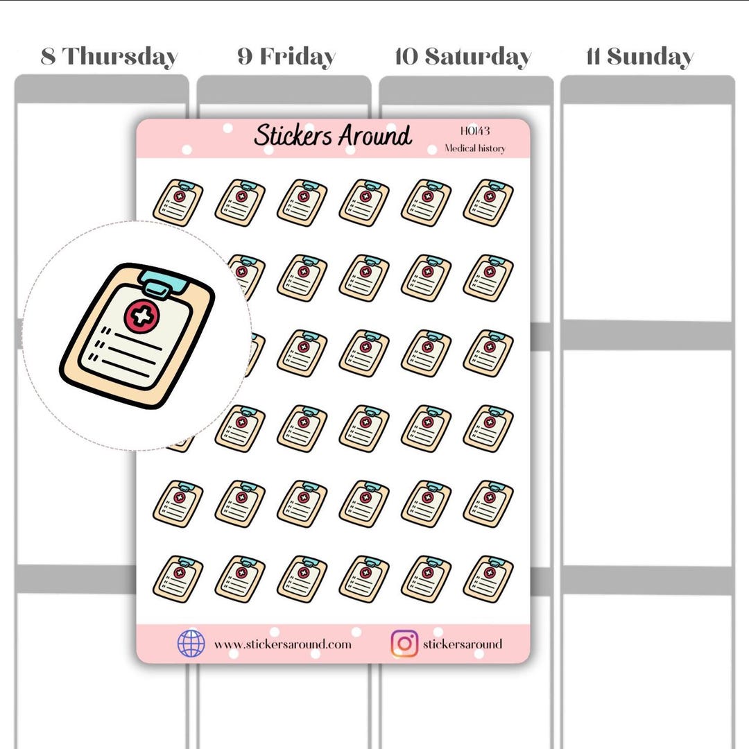 Medical Chart Icon Planner Stickers, Nurse Hospital Patient Shift ...