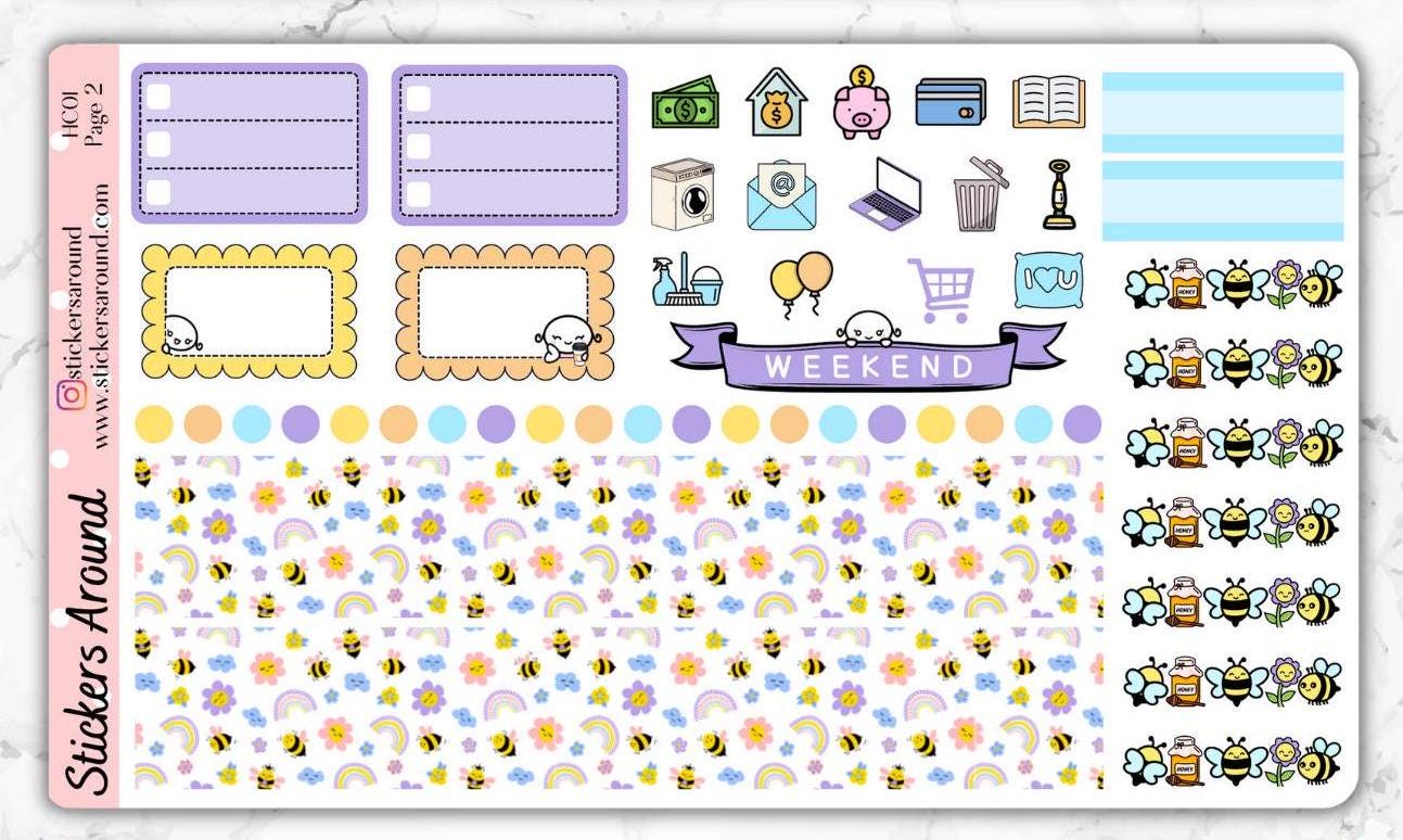 Bee Themed Hobonichi Cousin Weekly Kit | Hand Drawn Character Planner ...
