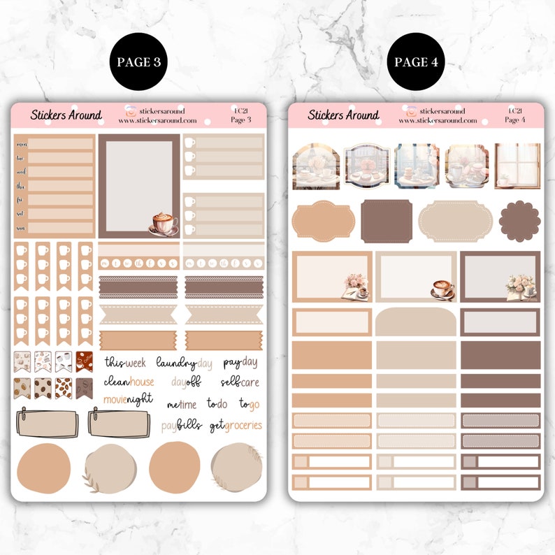 Coffee House - Weekly Planner Sticker Kit for Standard Vertical Planner ...