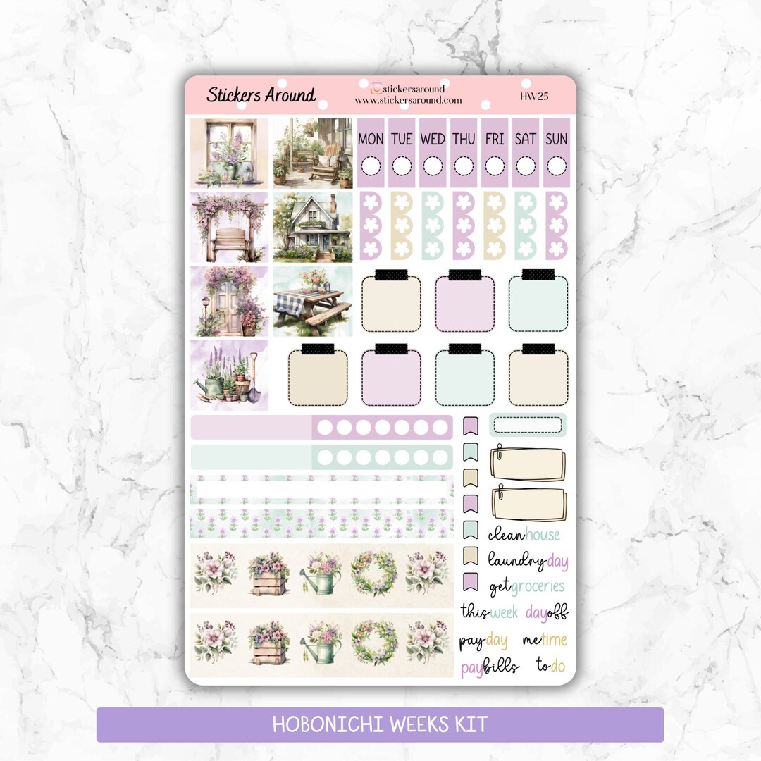 Rustic Spring - Weekly Planner Sticker for Hobonichi Weeks, Hobo Techo ...