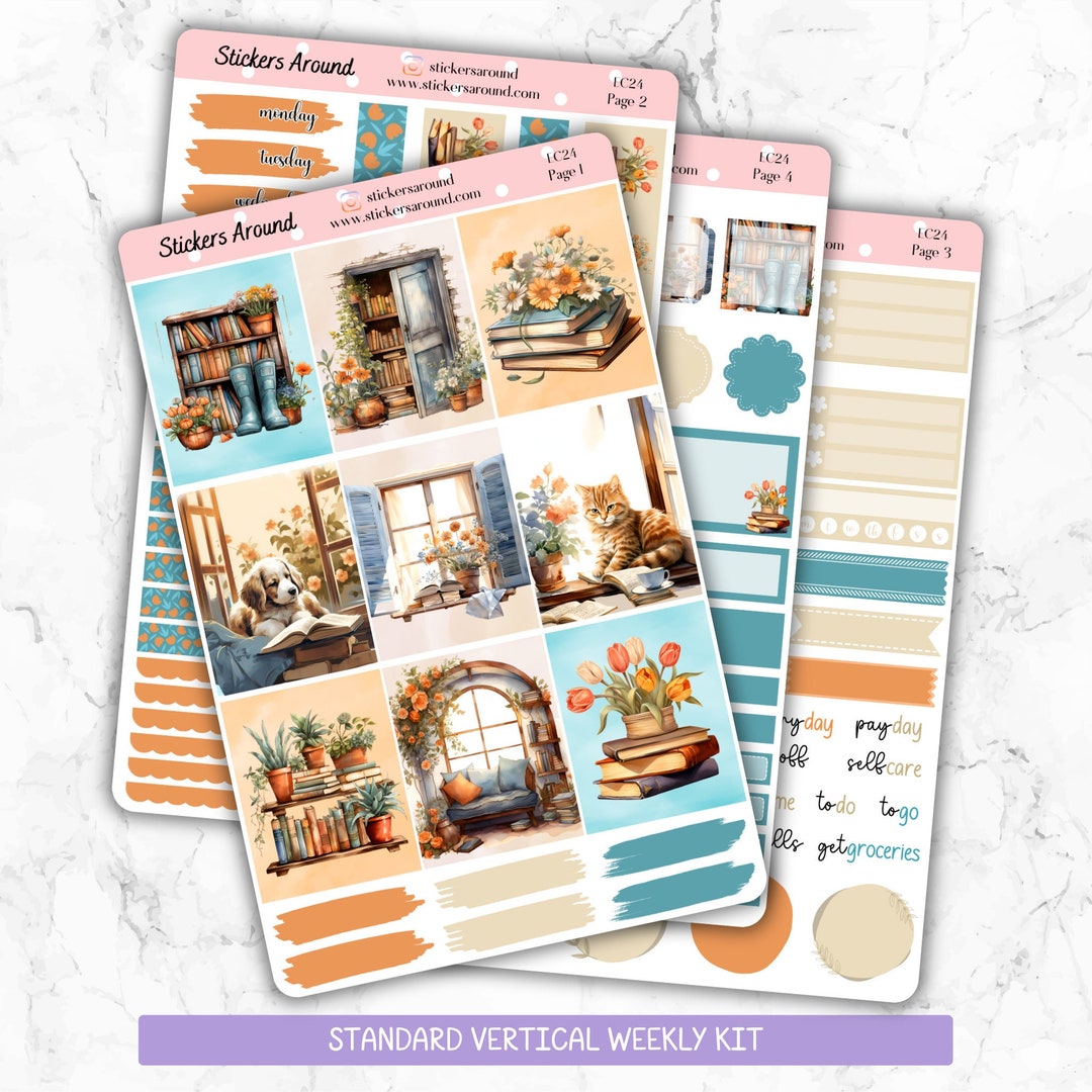 Spring Reading - Weekly Planner Sticker for Standard Vertical Planner ...