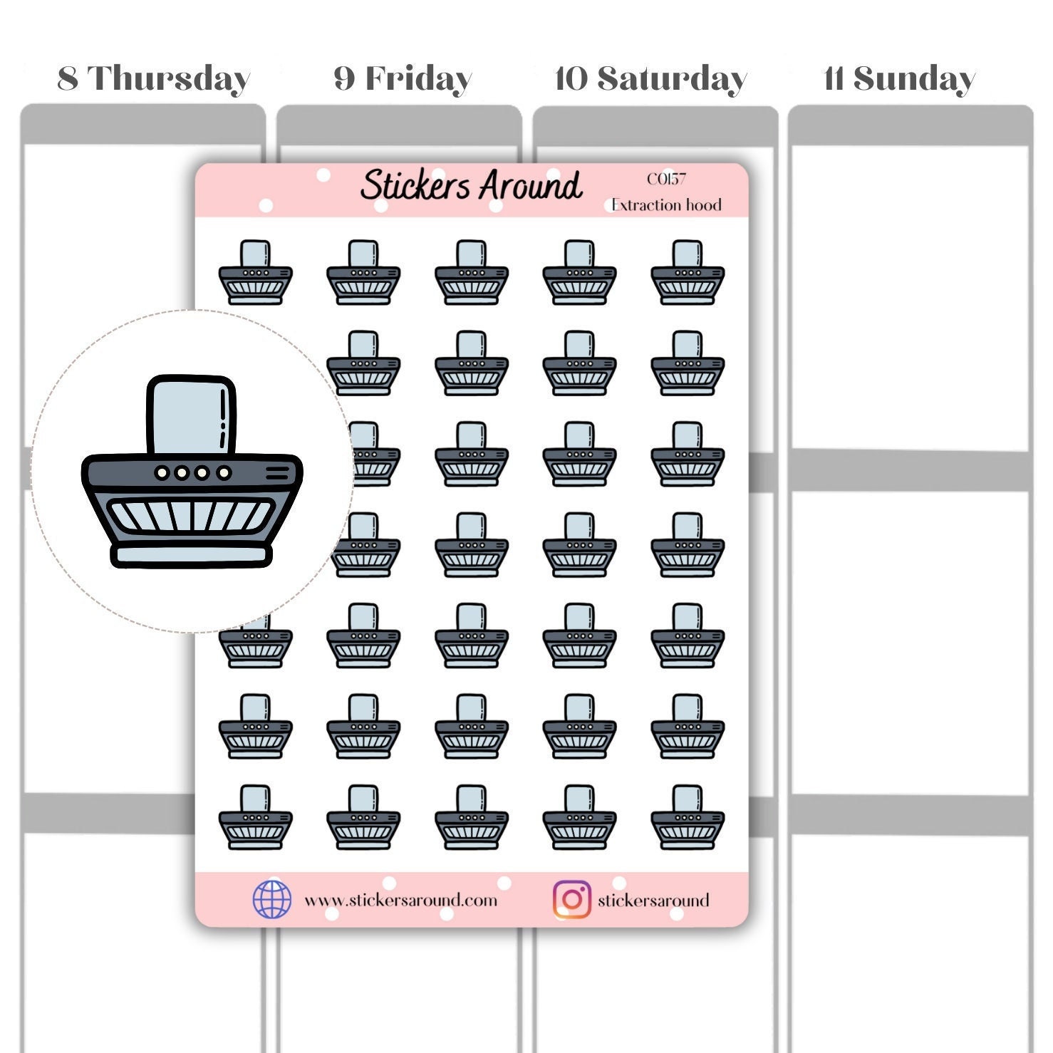 Sticker pour hotte de cuisine, Sticker pour hotte de cuisinière