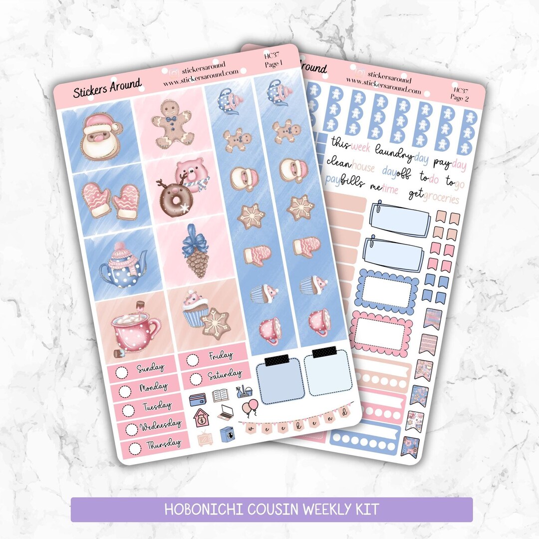 Pastel Christmas Treats- Weekly Planner Stickers Kit for Hobonichi ...
