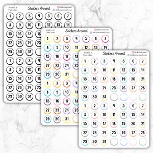 Brush Stroke Date Dots Planner Sticker