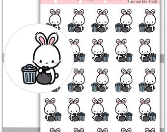 Take Out Bin Planner Sticker | Trash Day Sticker | Cute Chore Sticker | Hand Drawn Character Sticker | Kawaii Planner Sticker