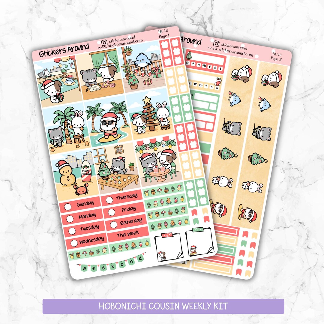 Merry and Sunny Christmas Hobonichi Cousin Weekly Planner Kit – Kawaii ...