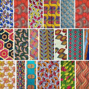 Lot 10 samples of your choice African wax fabric, various patterns, 20x25cm