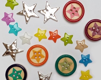 boutons étoile, forme et coloris au choix