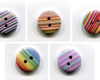 lot 4 buttons removed 15mm, wood, pattern choice