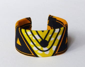 Cuff Bracelet wax graphic fabric