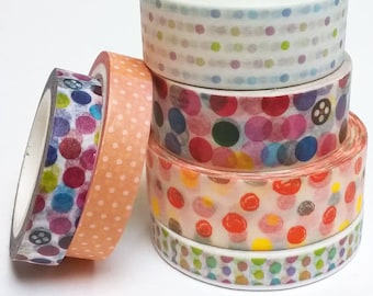 Washi tape pattern dots 5, 7 or 10 meters, pattern choice