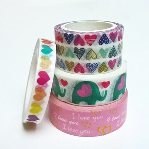 masking tape heart, love, lovers, elephant, pattern of your choice